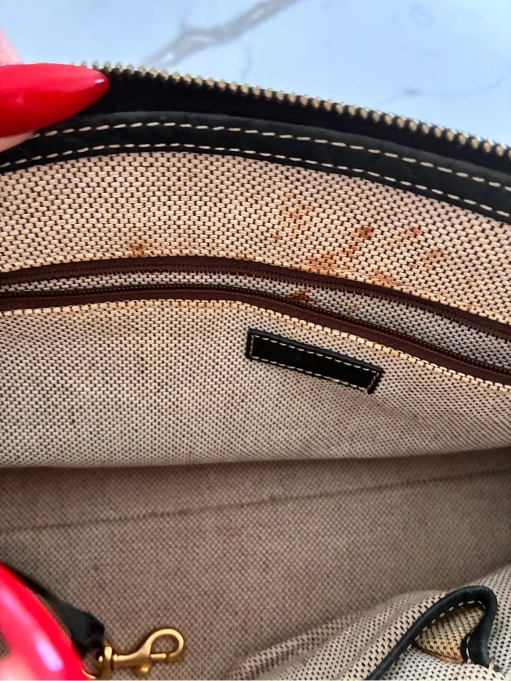 Dooney & Bourke Black and Gray Signature Satchel